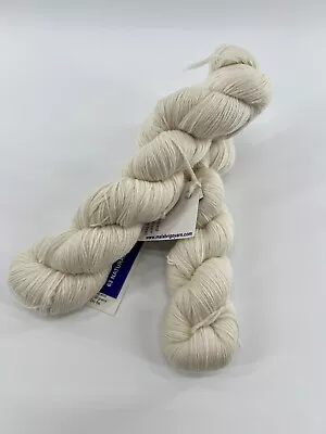 Lot Of 2 MALABRIGO Natural 50gr Skeins | 470yd LACE 100% BABY Merino Wool Yarn • $15.95