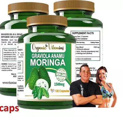 MORINGA ANAMU GRAVIOLA Extract Supplement 120 Caps Immunity Vitality Support  • $12.98