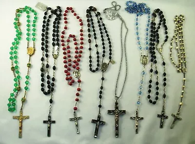 Vintage Rosary Catholic Crucifix Skull Bones Crossed Bones Religious Lot • $27