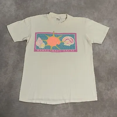 Vintage 90s Hawaii Maui Shirt Size M Single Stitch Tourist Novelty Shell Ocean   • $19.90