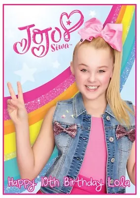 1 X JoJo Siwa 17x25cm Rectangle Edible Cake Image Topper ICING SHEET • $17