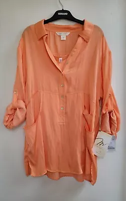 Miracle Body Blouse & Top Smooths And Shapes Tangerine Colour Size 16 New • $10.09