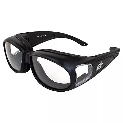 Birdz Swallow Foam Padded Motorcycle Riding Glasses Black Frame Clear Lenses • $13.99