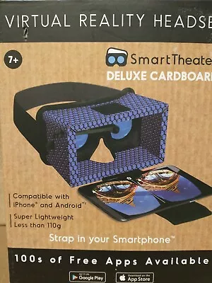 Smart Theater Virtual Reality Headset IPhone Smartphone Deluxe Cardboard 3D Game • $18.39