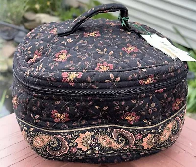 Vera Bradley Retired Vintage Black Walnut Floral Travel Cosmetic Bag Case NWT! • $35
