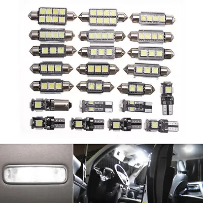 $12.99 • Buy 23pcs LED White Car Inside Light Kit Dome Trunk Mirror License Plate Lamp Bulbs