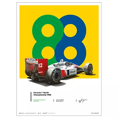 Ayrton Senna F1 Print - 1988 GP Car - Fine Art Print 3 Sizes Available • £22.95