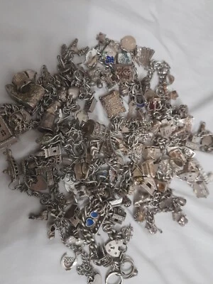 £400 • Buy Vintage Large Sterling Silver Charm Bracelet Joblot 465g!!!  13 Charm Bracelets!