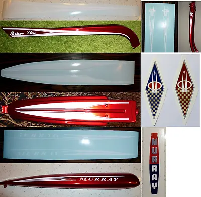 Murray Meteor Flite Decal/Sticker Set: Tank Rack Chainguard Forks Tube Bezel • $45