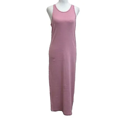 Allbirds Pink Tencel & Merino Blend The Ribbed Midi Stretch Dress Sz M Casual • $59.99