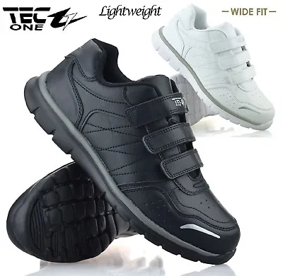£13.99 • Buy Mens Wide Fit Walking Running Driving Strap Causal Comfort Shoes Trainers Size