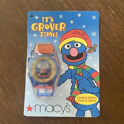 Vintage Sesame Street Grover Kids 2004 “It’s Grover Time!” Watch NIP Macy’s NOS • $13.80