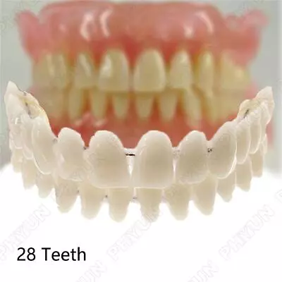 1x Smile Teeth Upper ＆ Bottom Set False Teeth Denture Veneers Dental Tooth Cover • $15.83