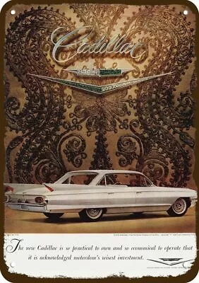 1961 CADILLAC Sedan Deville Car Vintage-Look-Edge DECORATIVE REPLICA METAL SIGN • $24.99