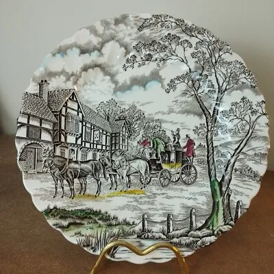 Vintage Myott 'Royal Mail' Pattern Dinner Plate 25cm Hand Coloured  • £7.95