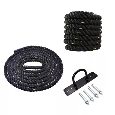 9m Battle Rope - Anchor Set Included - 38mm Diameter Home Gym Strength Bootcamp • $55.95