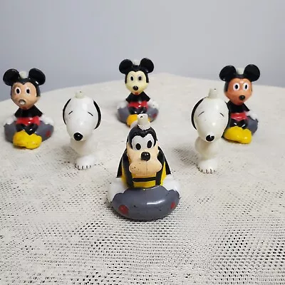 Vintage Disney Lot Of 6 Goofy Mickey Mouse And Snoopy Fishing  Bobbers  • $50