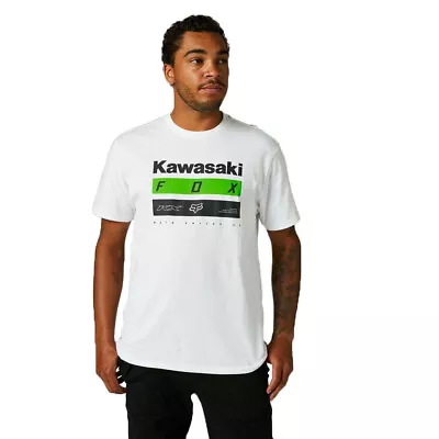 Fox Racing Mens Opt White Kawasaki Stripes Premium Tee T-Shirt Short Sleeve • $24.95