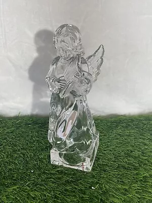 Vintage Mikasa Lead Crystal Angel Playing Harp Herald Collection 8  Germany • $14.99