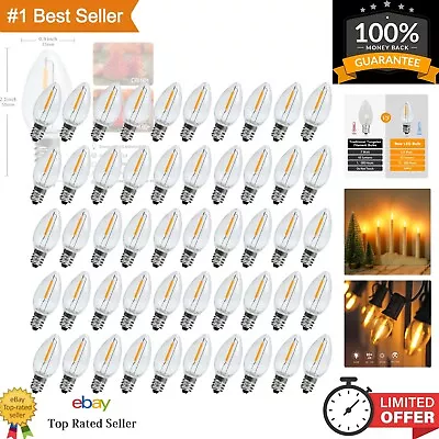 Waterproof C7 LED Light Bulbs - Shatterproof 0.6W Equivalent To 7W 50 Pack • $18.79