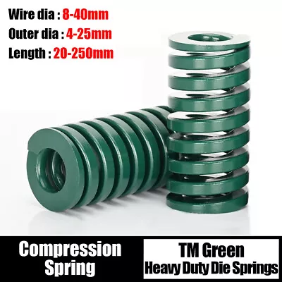 Heavy Load Mould Compression Die Spring Green 8mm-40mm Outer Dia 20mm-300mm Long • $8.07