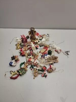 Vintage Lot Over 50 Christmas Tree Ornaments Mini Snowflakes & More With Treetop • $10