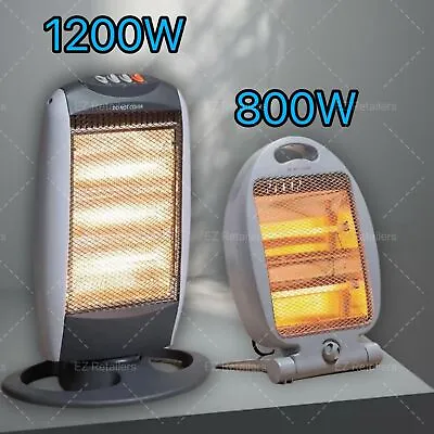 1200w/800w Electric Halogen Heater Oscillating 3/2 Bar Portable Quartz Heater 🔥 • £18.49