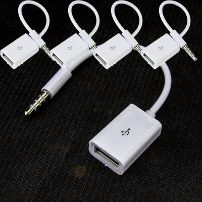 5 Pack 3.5mm Male AUX Audio Plug Jack To USB 2.0 Female Converter Cable Cord • $11.59