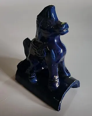 Antique Chinese Porcelain Figural Dragon? Blue Roof Tile • $125