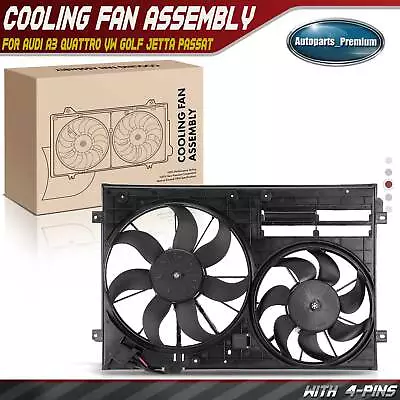 Radiator Cooling Fan Assembly W/ Brushless Motor For VW Jetta Passat Tiguan Audi • $115.69