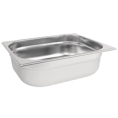 £6.95 • Buy Gastronorm Pan 1/2 Size Stainless Steel Bain Marie Pot Food Storage Choose Depth