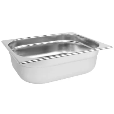Gastronorm Pan 1/2 Size Stainless Steel Bain Marie Pot Food Storage Choose Depth • £6.95