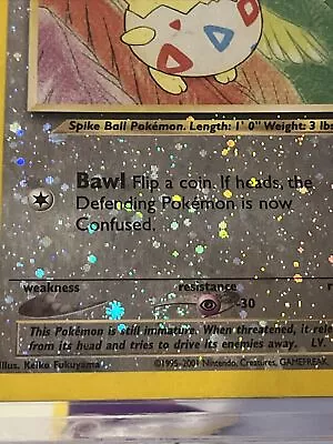 Pokémon TCG Togepi Southern Islands 4 Reverse Holo Promo HP Swirl • $19.88