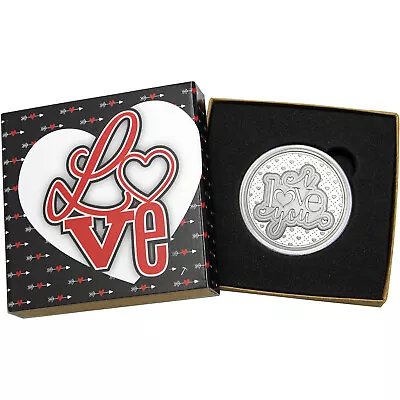 I Love You Hearts 1oz .999 Silver Medallion In Gift Box By Silvertowne • $51.16