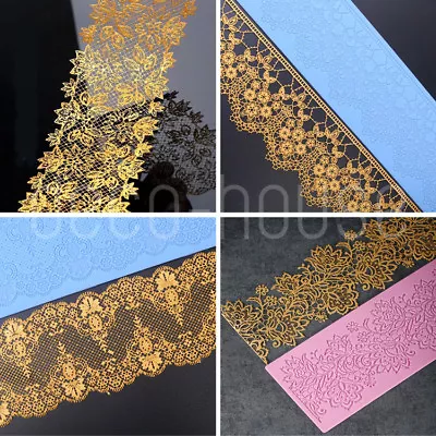 £8.99 • Buy Large Flower Lace Silicone Fondant Cake Decorating Mould Mold Mat Wedding