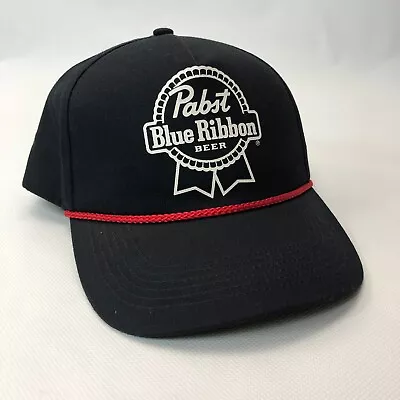 Pabst Blue Ribbon Snap Back Hat Red Rope Bill Beer Party Drinking PBR • $22.88