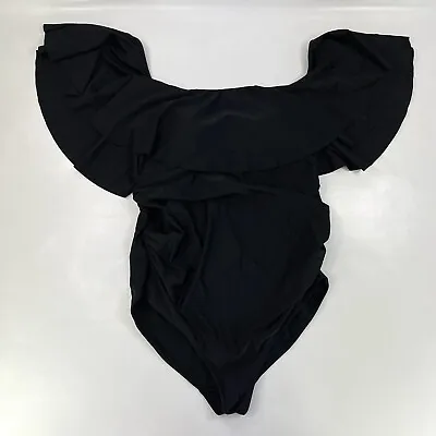 Pink Blush Maternity Crispy Black Swimsuit 18% Spandex Women’s Size L Swimwear • $18.69