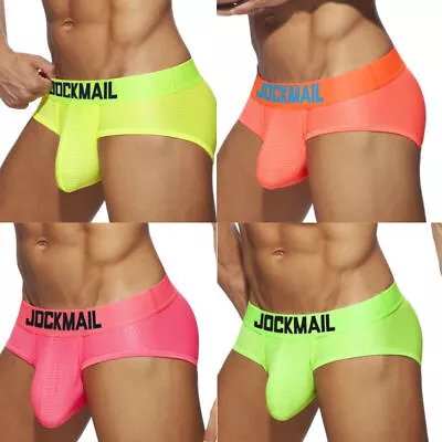 JOCKMAIL Fashion Men's Underwear Mesh Boxer Briefs Low Waist Trunks Jockstrap • $9.99