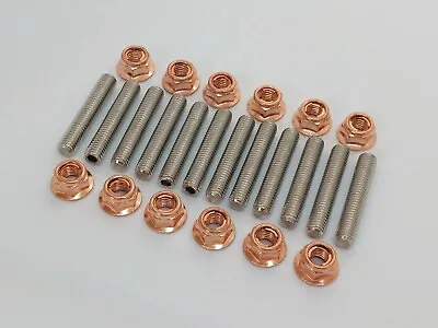 £6.30 • Buy M8 Stainless Steel Exhaust Studs And Copper Flange Nuts Various Lengths Quantity
