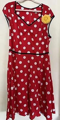 Disney Dress Shop Minnie Mouse Red Polka Dot Dress Woman's Size 1X NWT • $199.95
