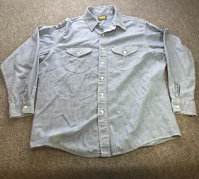 $28.88 • Buy Vintage OshKosh BGosh Shirt Mens Extra Large Blue Chambray Work Rockabilly USA