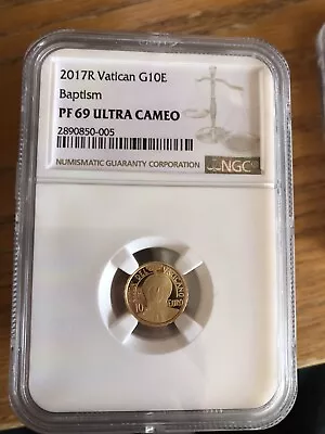 Vatican Gold Coin 10 Euro 2017 3g NGC PF69 With Original Box • $360