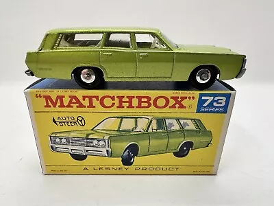 Matchbox Lesney Vintage 1968 Mercury Wagon 73 Green Dogs Auto Steer Original Box • $48.10