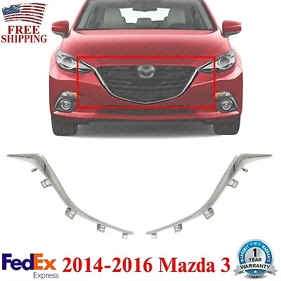 Front Bumper Grille Molding Chrome RH & LH Side For 2014-2016 Mazda 3 / 3 Sport • $60.40