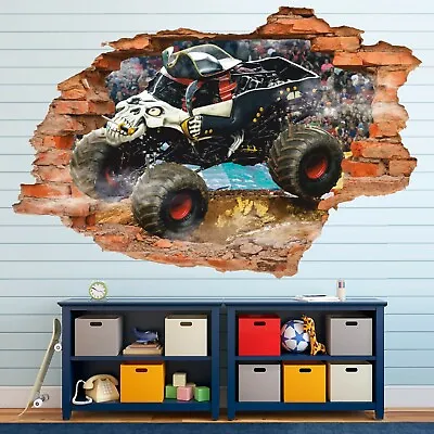 Monster Truck 3D Wall Decal Big Truck Wall Sticker Sports Car Decor • $33.50