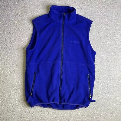 Vintage Moonstone Fleece Vest Mens XL Royal Blue Mock Neck Full Zip USA Hiking • $18.88