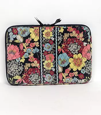 Vera Bradley Quilted Floral Laptop Sleeve Case 17” X 12” Zippered Top • $12