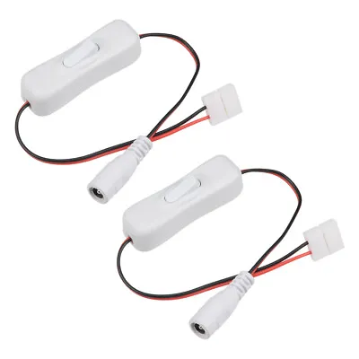 Inline Rocker Switch 10mm 2-Pin To 2.1x5.5mm Female DC Power Cable White 2pcs • £6.46