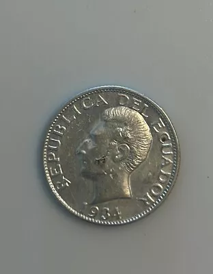 ECUADOR Un Sucre 1934 Silver Nice Coin XF • $15