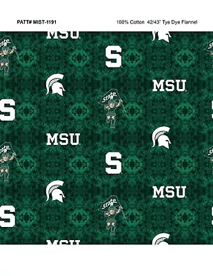 Michigan State Univ Fat Quarter-NCAA Collegiate Cotton Flannel Fabric-MIST1191 • $5.99